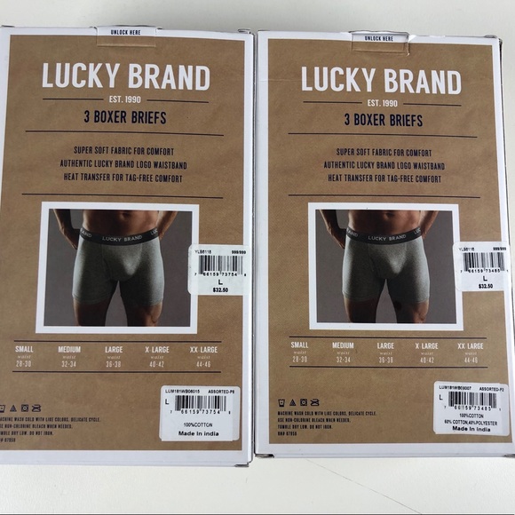 Lucky Brand Boxer Briefs 6 prs NWT Logo Waistband - Picture 2 of 8
